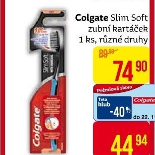 Kartáček na zuby Slim Soft Colgate