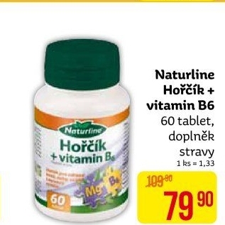 Doplněk stravy Hořčík + vitamín B6 Naturline