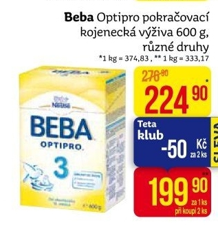 Mléčná výživa Beba Optipro Nestlé