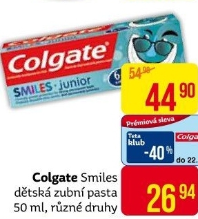 Pasta na zuby dětská Smiles Colgate