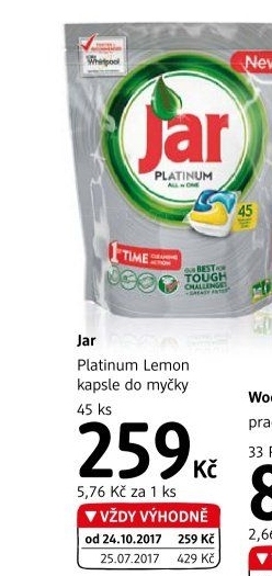Kapsle do myčky Platinum Jar