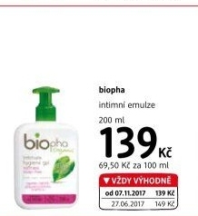 Intimní emulze Organic Biopha