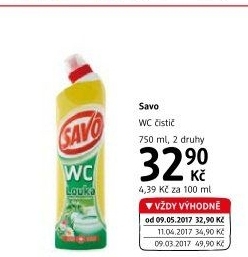 Gelový čistič WC Savo