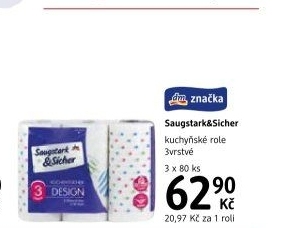 Utěrky kuchyňské 3vrstvé Saugstark&amp