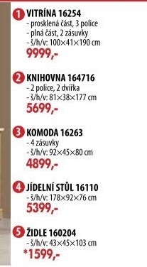 Vitrína CORONA vosk 16254