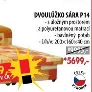 Dvoulůžko SÁRA s úložným prostorem
