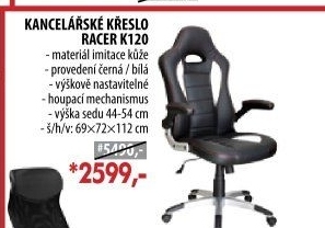 Kancelářské křeslo RACER černá/bílá