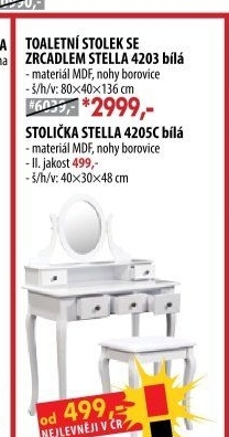 Toaletní stolek se zrcadlem STELLA