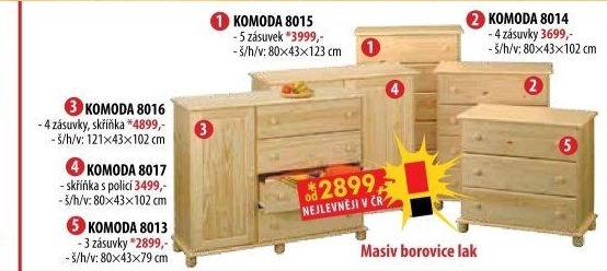 Prádelník 5 zásuvek 8015