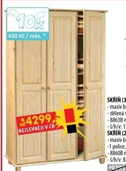 Skříň 3dveřová 8863 lakovaná