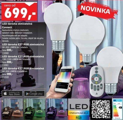 LED RGB stmívatelná žárovka Eglo