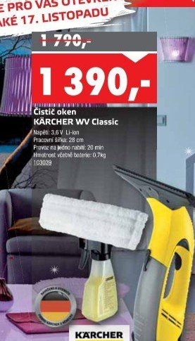 Aku čistič oken WV Classic Kärcher