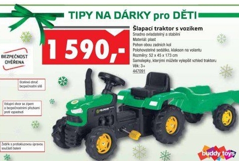 Šlapací traktor Buddy toys