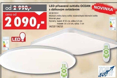 Stropní LED svítidlo Ocean Top Light