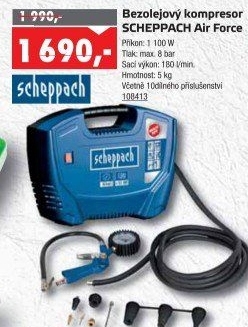 Bezolejový kompresor Air Force Scheppach