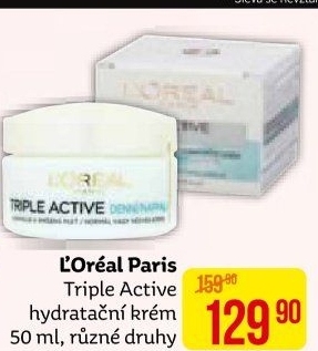 Pleťový krém hydratační Triple Active L'oreal