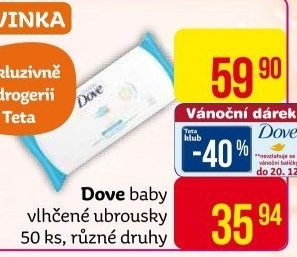 Vlhčené ubrousky dětské Baby Dove