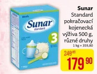 Kojenecké mléko Standard Sunar