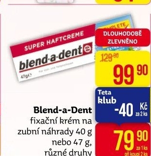Fixační krém na zubní protézu Blend-a-dent
