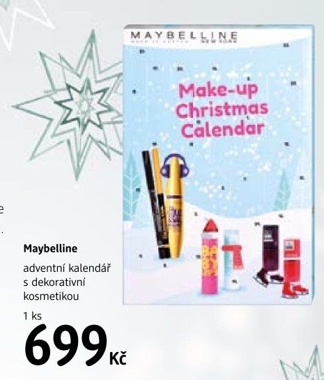 Adventní kalendář s kosmetikou Maybelline