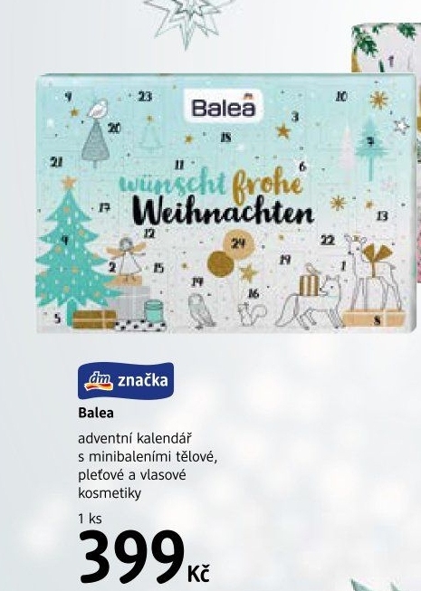 Adventní kalendář s kosmetikou Balea