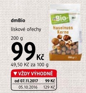 Lískové ořechy dm Bio
