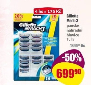 Náhradní hlavice pánské Mach 3 Gillette