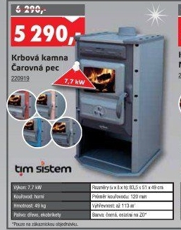 Kamna krbová Čarovná pec Tim Sistem