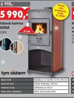 Krbová kamna Nora Tim Sistem