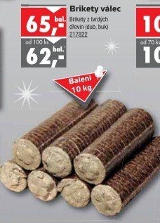 Brikety válcové Ekoenergia