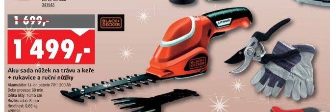 Aku nůžky na trávu a keře GSL 700 Black&amp