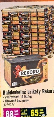 Brikety uhelné Rekord