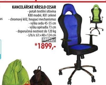 Kancelářské křeslo CESAR modré K80