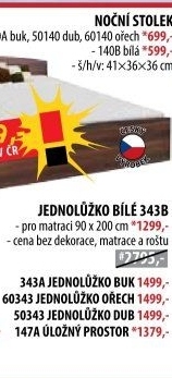 Jednolůžko 343 bílá 90x200