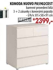 Komoda 3+2 zásuvky NUOVO bílá