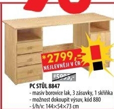 PC stůl 8847 lakovaný