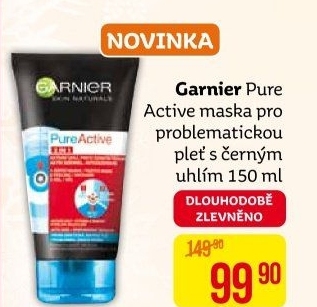 Pleťová maska s černým uhlím Pure Active Garnier