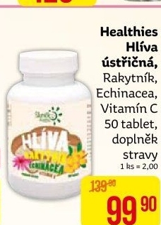 Doplněk stravy hlíva ustřičná, raktník, echinacea a vitamín C Healthiest