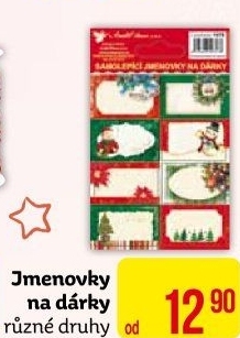 Jmenovky na dárky