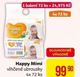 Vlhčené ubrousky dětské Happy Mimi