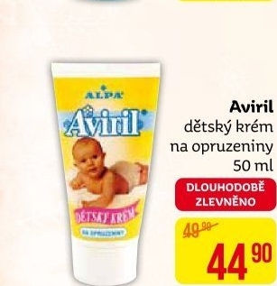 Krém na opruzeniny dětský Aviril Alpa