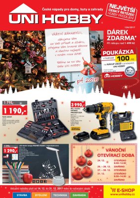 akční leták UNI HOBBY 14.12.2017-31.12.2017