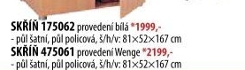 Skříň 2dveřová 175062 bílá