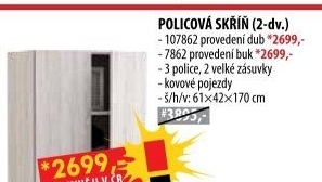 Skříň 2dveřová 107862 dub