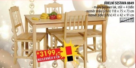 Stůl + 4 židle 8849 lak