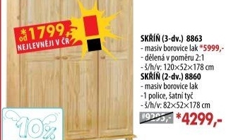 Skříň 3dveřová 8863 lakovaná