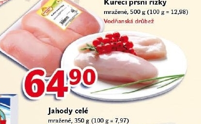Řízky kuřecí prsní mražené Vodňanské kuře