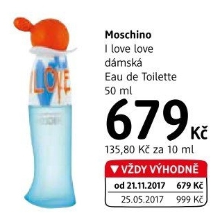Toaletní voda dámská I love love Moschino