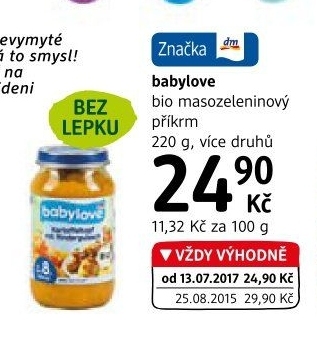 Masozeleninový příkrm bio Babylove