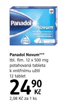 Tablety proti horečce a bolesti Novum Panadol